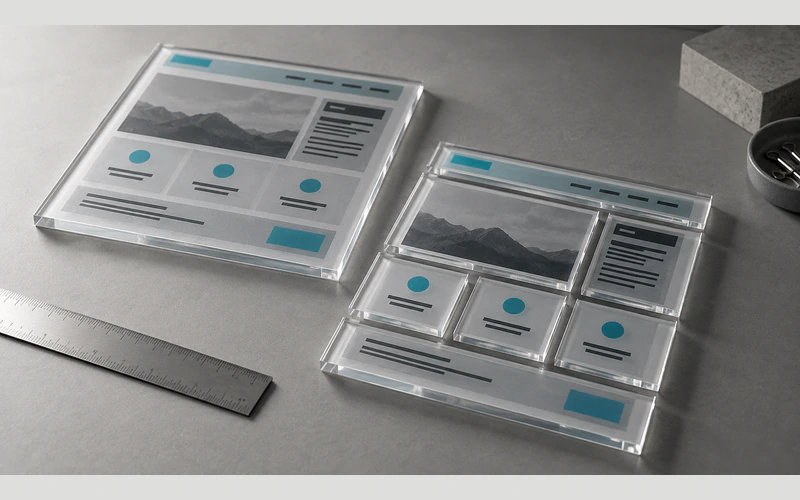 Two website layout models illustrating a change in editing structure.