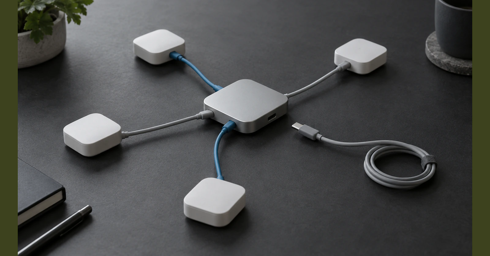 Connected modules with one unused cable separated for dependency review.