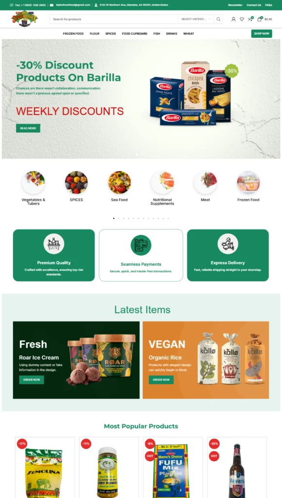 Grocery eCommerce Website Redesign