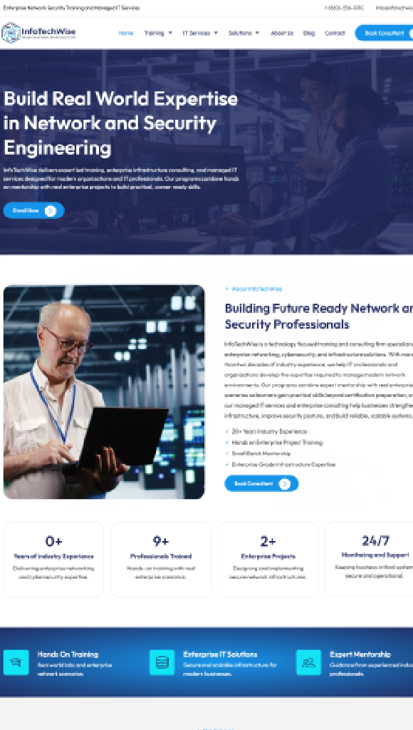 IT Services & Cybersecurity Training Website Redesign