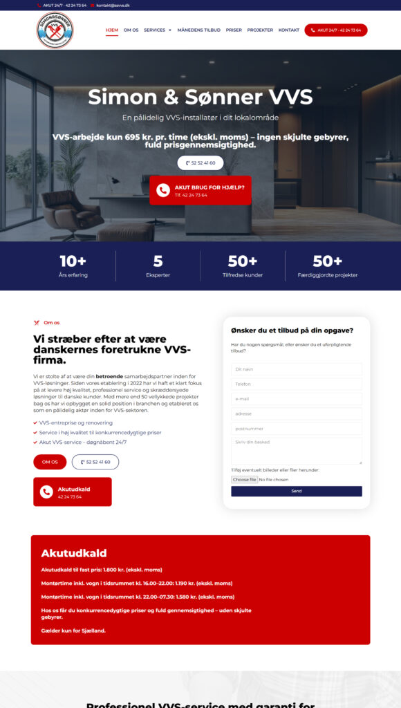 Local VVS Services Website Design